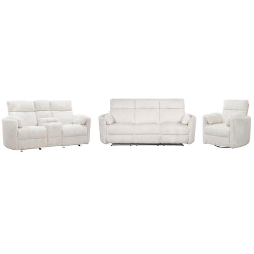 Mega Ivory Power Reclining Sofa Loveseat And Recliner