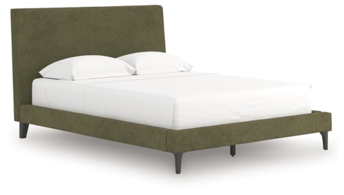 Queen Upholstered Bed With Roll Slats