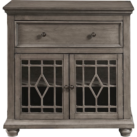 Two Door, One Drawer Console in Ash Grey