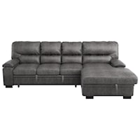 2-Piece Sectional with Pull-out Bed and Right Side Chaise Storage