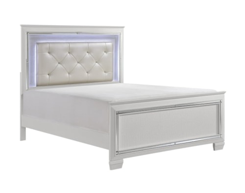 Glam Upholstered King Bed with LED Headboard