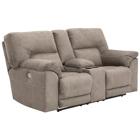 Double Reclining Power Loveseat with Console