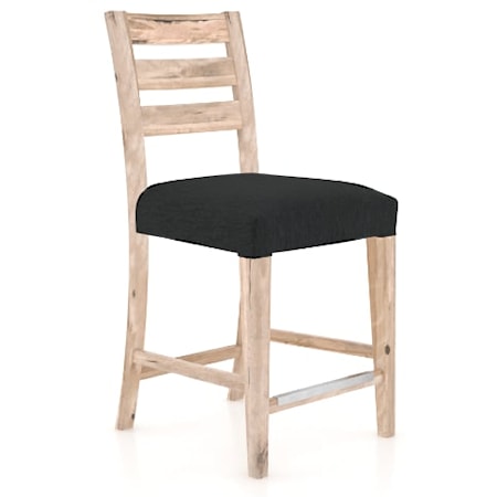 Industrial Upholstered Fixed Stool
