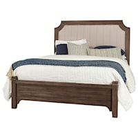 Transitional Upholstered Queen Bed with Low Profile Footboard