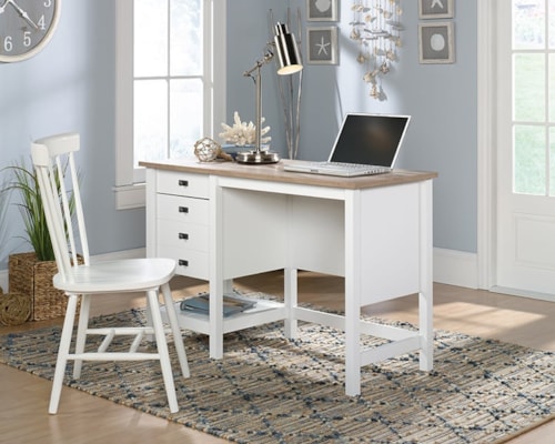 Farmhouse Single Pedestal Desk with File Drawer