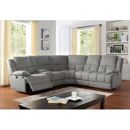 Transitional Power Sectional with USB Outlets 