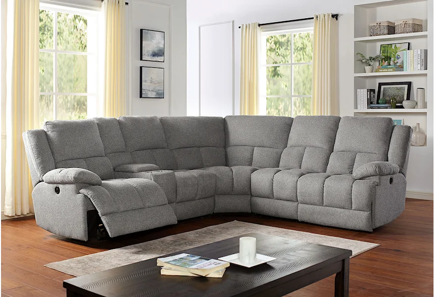 Lynette Power Sectional by Furniture of America at Dream Home Interiors