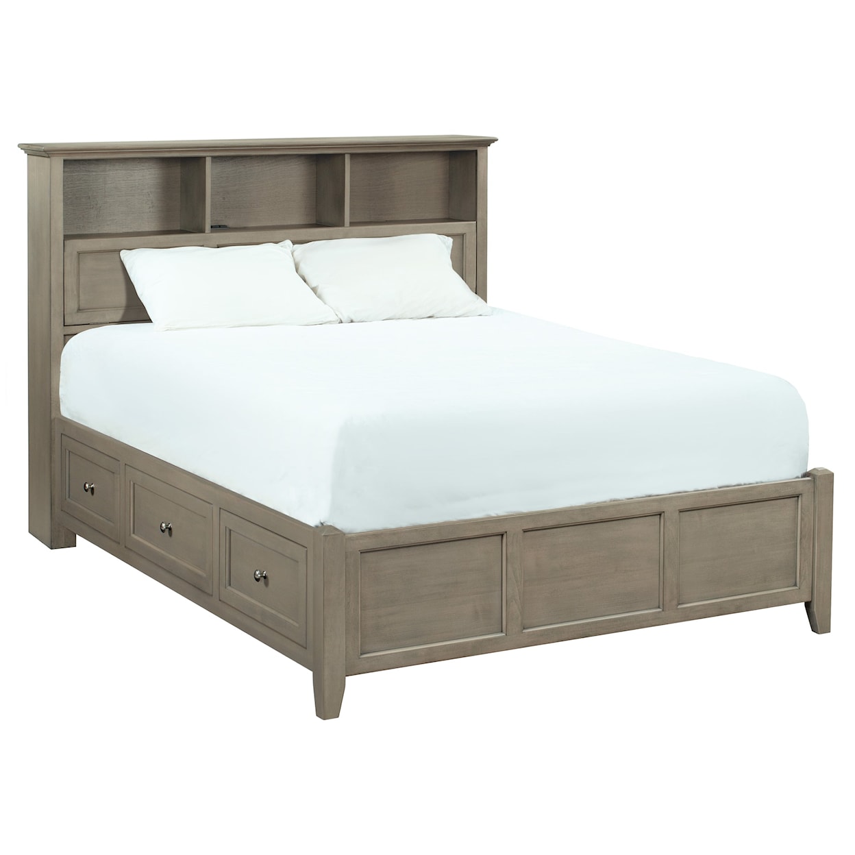 Whittier Wood McKenzie Queen Bookcase Storage Bed