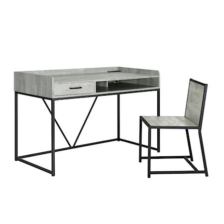 Contemporary Single Drawer Desk and Chair Set