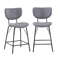 Owen Contemporary Upholstered Counter Height Stool - Grey