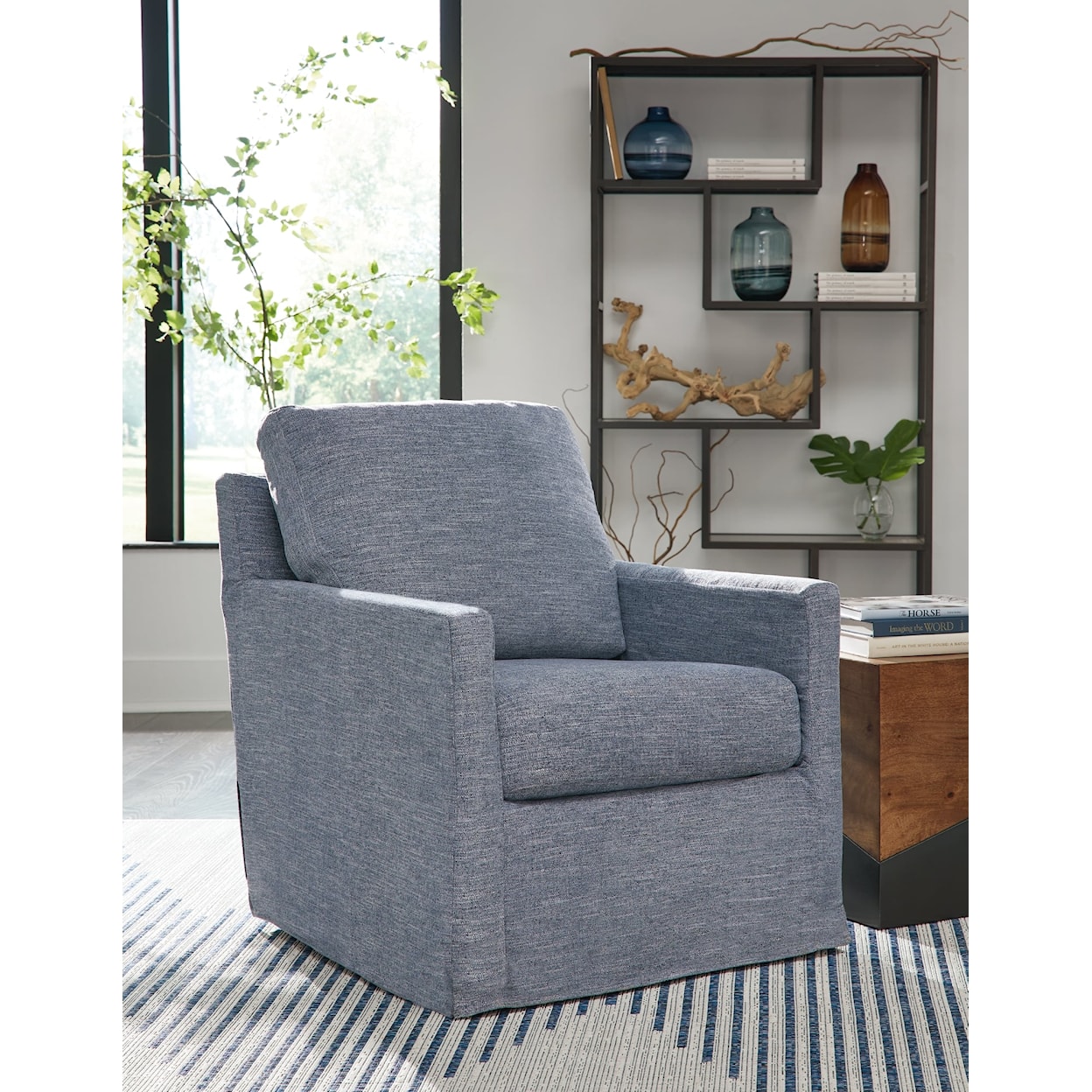 Ashley Furniture Signature Design Nenana Next-Gen Nuvella Swivel Glider Accent Chair