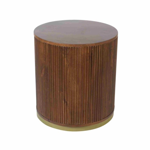 Contemporary Reeded End Table with Inner Storage
