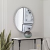 Uttermost Taza Taza Aged White Round Mirror