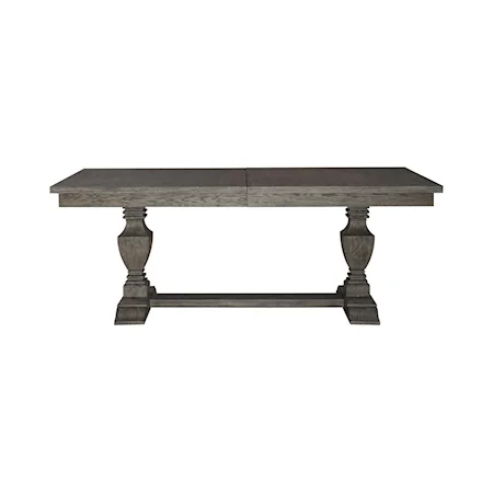 Transitional Trestle Dining Table with 24" Removable Leaf