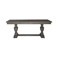 Transitional Trestle Dining Table with 24" Removable Leaf