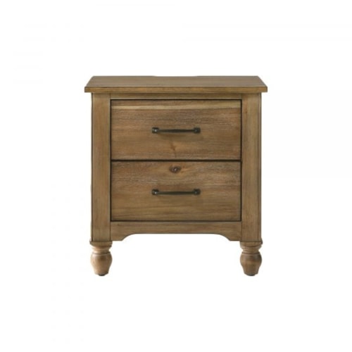 Rustic Nightstand with Charging Outlet