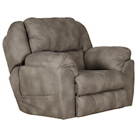 Casual Lay Flat Power Recliner with Power Headrest and Dual Heat & Massage