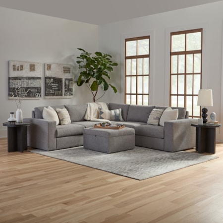 5-Seat Sectional Sofa and Storage Ottoman