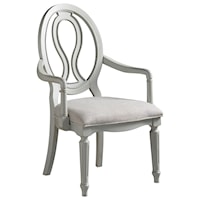 Transitional Pierced Back Arm Chair