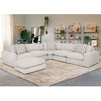 Contemporary Living Room Set with Ottoman
