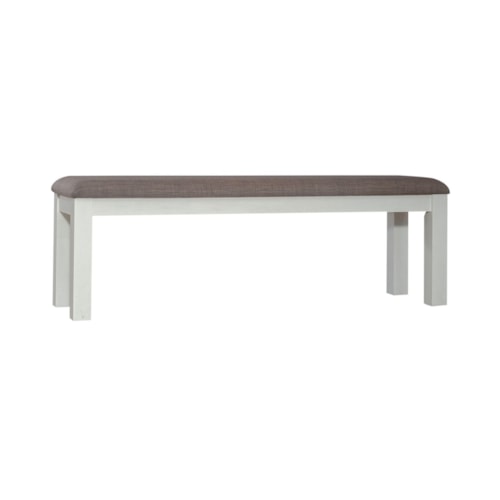 Transitional Upholstered Dining Bench with Nylon Chair Glides