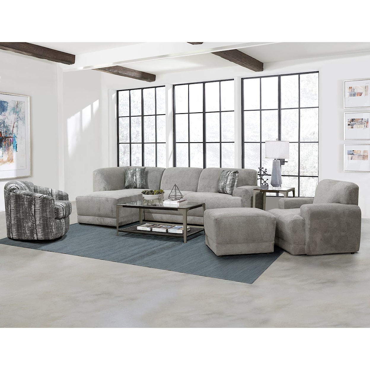 England 2880 Series Sectional Sofa with Left Facing Chaise