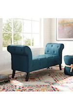 Modway Evince Mid-Century Modern Button Tufted Accent Upholstered Fabric Bench