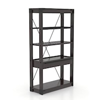 Customizable Wooden Bookcase With Metal Accents