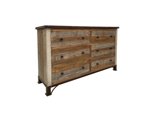 Rustic 6-Drawer Dresser with Microfiber Lined Drawers