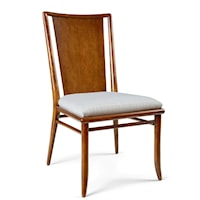 Mid-Century Modern Dining Side Chair with Upholstered Seat
