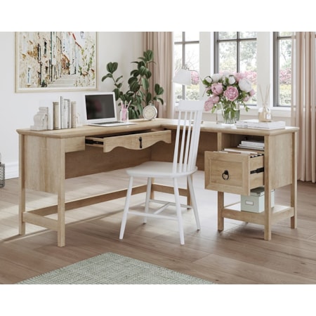 L-Shaped Desk with File Drawer