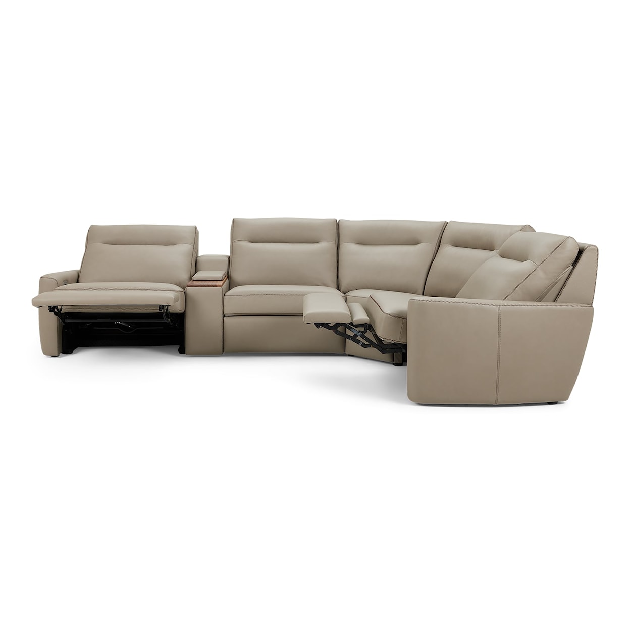 American Leather Keystone Curved L-Shaped Sectional