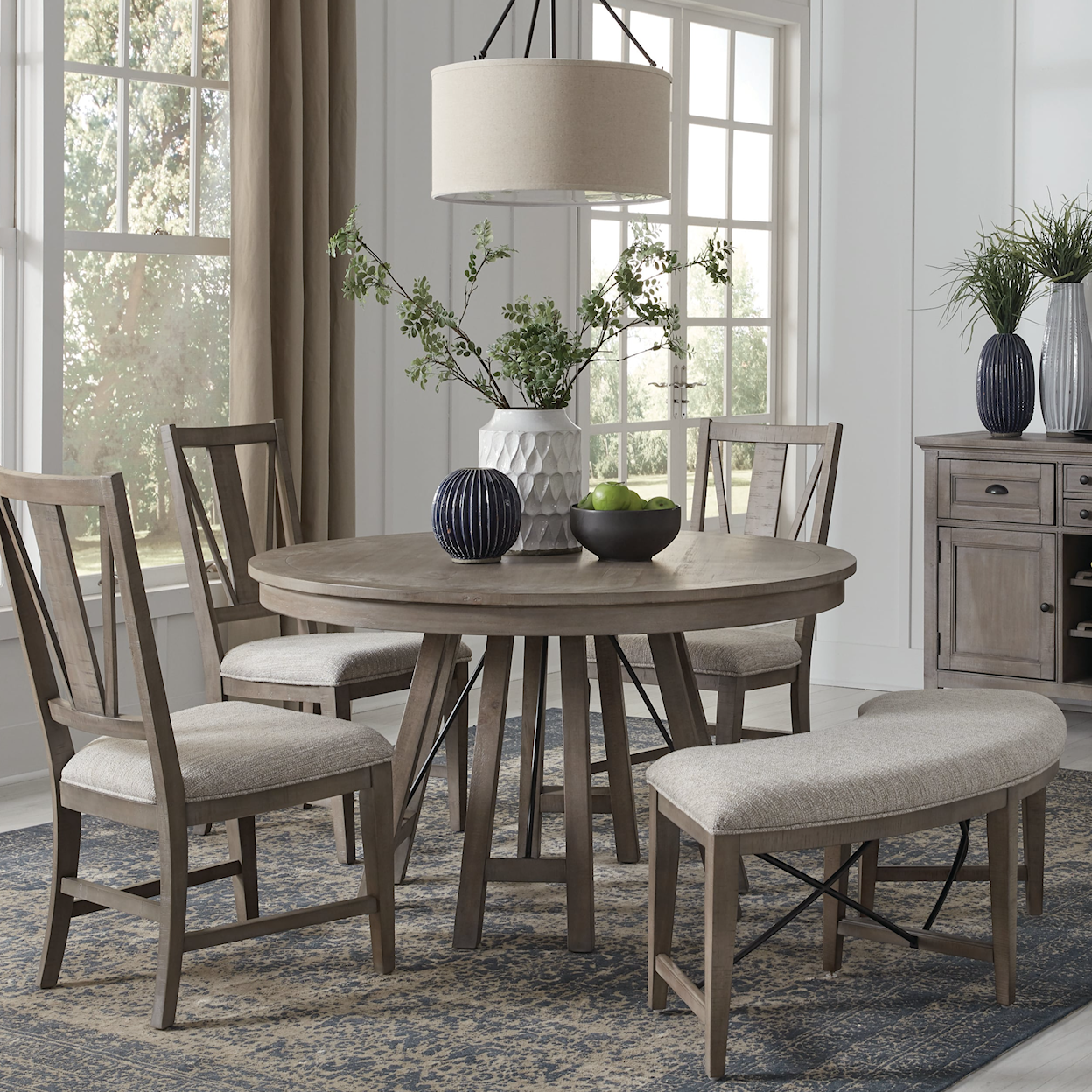 Magnussen Home Paxton Place Dining 5-Piece Dining Set with Bench