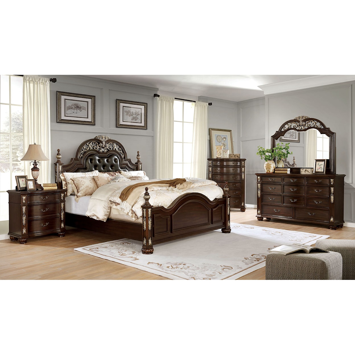 Furniture of America Theodor Queen Bedroom Group 