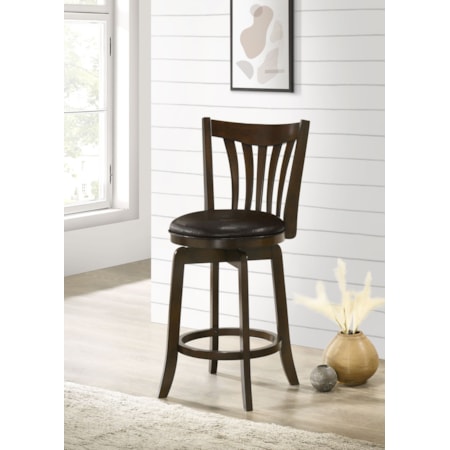 Lambert Wood Counter Height Swivel Bar Chair