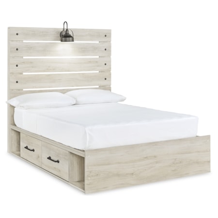 Full Panel Bed With 4 Storage Drawers