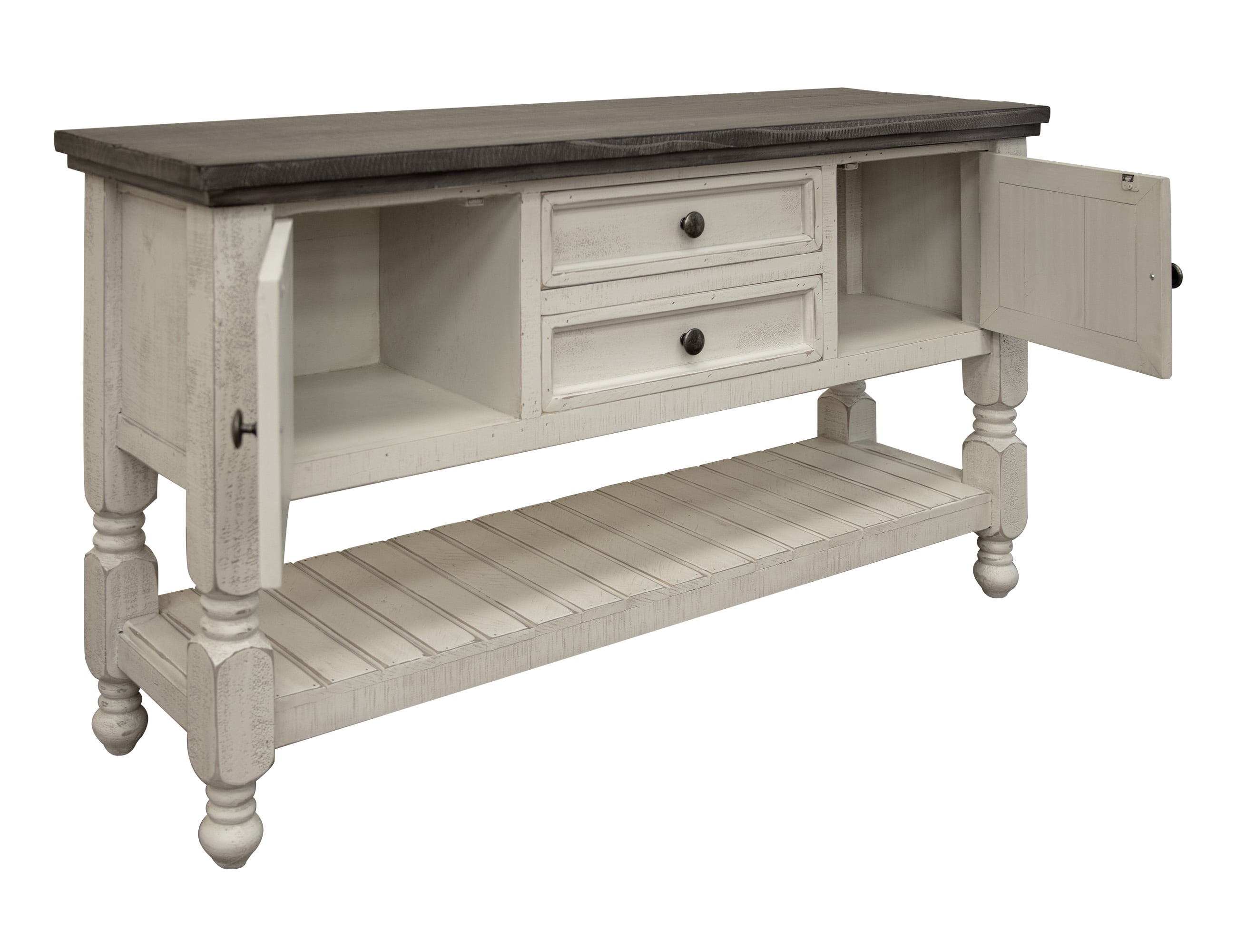 International Furniture Direct Stone 2-Door Sofa Table
