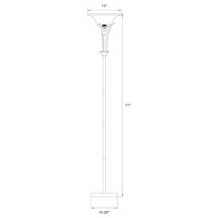 Frosted Torchiere Floor Lamp Brushed Steel