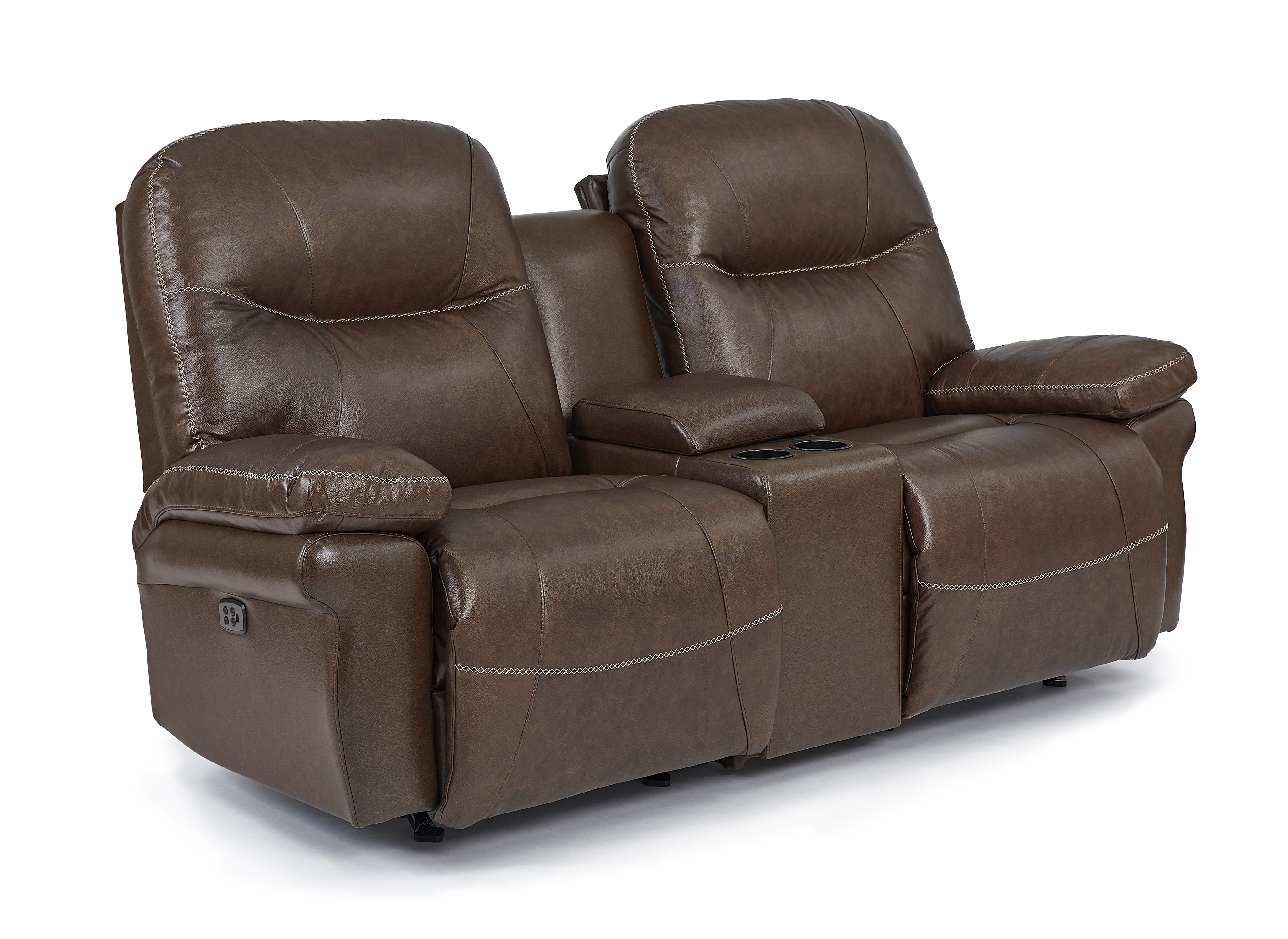 Best Home Furnishings Leya L670CQ7 78506L Casual Leather Power Console Rocking Reclining Loveseat Baer s Furniture Reclining Loveseats