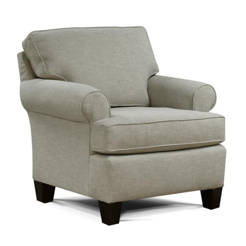 Casual Arm Chair with Rolled Arms