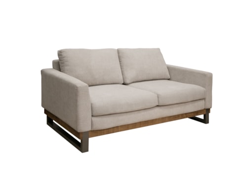 Modern Upholstered Loveseat with 2-Pillows