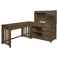 Casual Four Piece Corner Desk with Hutch