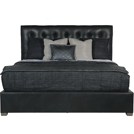 Avery King Leather Panel Bed