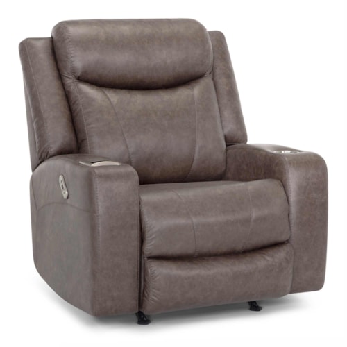 Casual Power Recliner with Cupholder and Wireless Charger