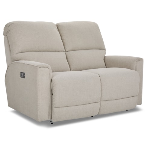 Contemporary Power Reclining Loveseat w/ Headrest