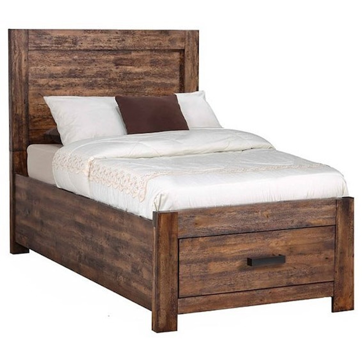 Elements International Warner Twin Bed with Storage Drawer