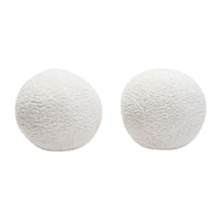 Contemporary Round Faux Sheepskin Accent Pillows