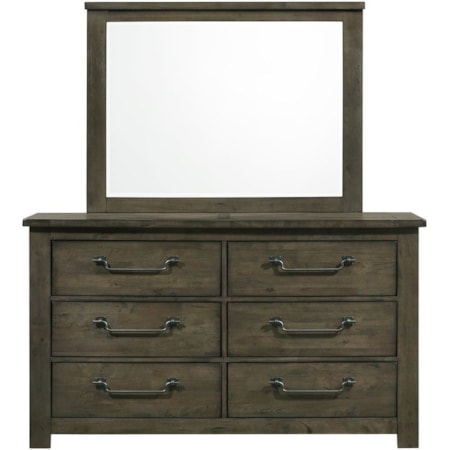 Dresser and Mirror Set