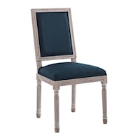 French Vintage Upholstered Fabric Dining Side Chair