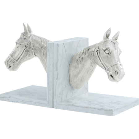 Nickel Plated Horsehead Bookends